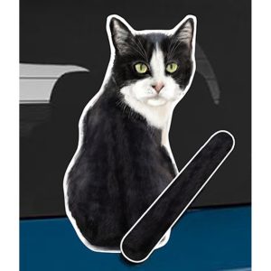 Tuxedo Cat Wagging Tail Wiper Sticker
