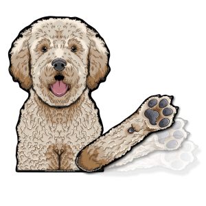 Dog Waving Wiper Decal with Detachable Paw