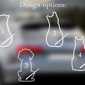 Wagging Dog Tail Rear Wiper Decal Sticker